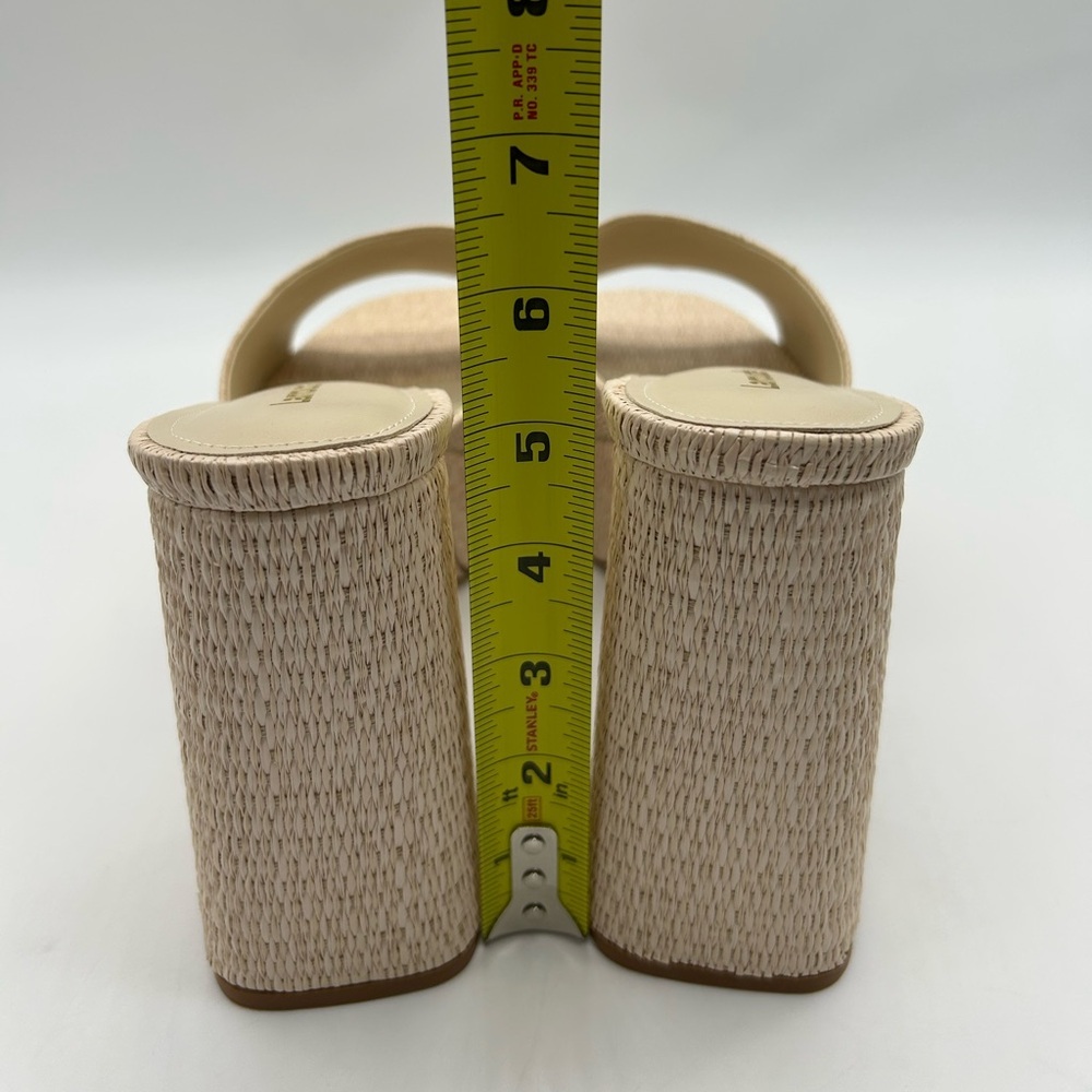 Larroudé Dolly Mule Raffia Platform Block Heels Beach Size 11New With Box - Picture 9 of 13